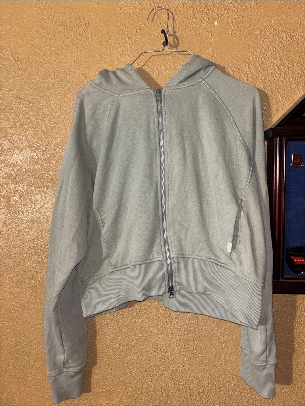 Light Gray Zip-Up Hoodie Jacket